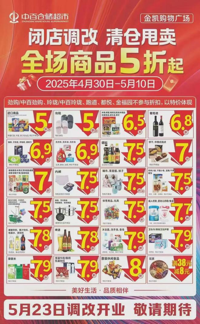 口中百仓储金凯店闭店调改九游会j9登陆重